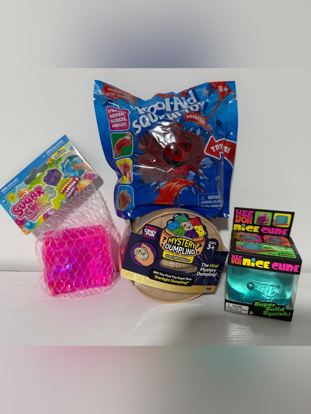 Squishy Toy Lot| RMS Starlight Dumpling, NeeDoh Nice Cube, Sugar Swaps, Kool-Aid